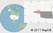 Savanna Style Location Map of ZIP code 73950, highlighted country, highlighted state