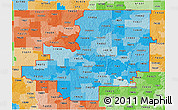 Political Shades 3D Map of ZIP codes starting with 740