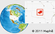 Physical Location Map of ZIP codes starting with 740, highlighted country