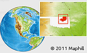 Physical Location Map of ZIP codes starting with 740, highlighted state