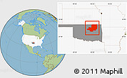Savanna Style Location Map of ZIP codes starting with 740, highlighted country, highlighted state