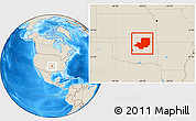 Shaded Relief Location Map of ZIP codes starting with 740