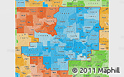 Political Shades Map of ZIP codes starting with 740