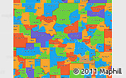 Political Simple Map of ZIP codes starting with 740