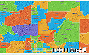 Political 3D Map of ZIP code 74021