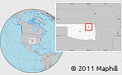 Gray Location Map of ZIP code 74021, highlighted state