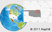 Physical Location Map of ZIP code 74021, highlighted country, highlighted state