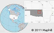 Gray Location Map of ZIP code 74033, highlighted country, highlighted state