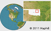 Satellite Location Map of ZIP code 74037, highlighted state
