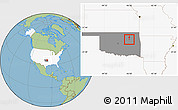 Savanna Style Location Map of ZIP code 74037, highlighted country, highlighted state