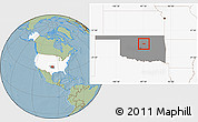 Savanna Style Location Map of ZIP code 74059, highlighted country, highlighted state, hill shading