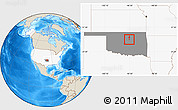 Shaded Relief Location Map of ZIP code 74062, highlighted country, highlighted state