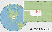 Savanna Style Location Map of ZIP code 74063, highlighted state