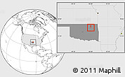 Blank Location Map of ZIP code 74073, highlighted country, highlighted state