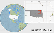 Savanna Style Location Map of ZIP code 74073, highlighted country, highlighted state, hill shading