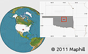 Satellite Location Map of ZIP code 74074, highlighted country, highlighted state