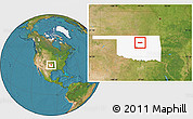 Satellite Location Map of ZIP code 74074, highlighted state