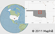 Savanna Style Location Map of ZIP code 74074, highlighted country, highlighted state, hill shading