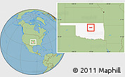 Savanna Style Location Map of ZIP code 74074, highlighted state