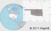 Gray Location Map of ZIP code 74077, highlighted country, highlighted state