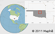 Savanna Style Location Map of ZIP code 74077, highlighted country, highlighted state