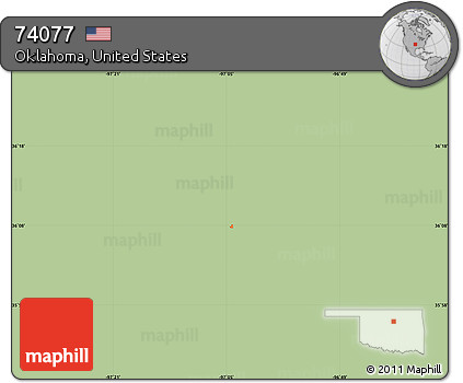 Savanna Style Map of ZIP Code 74077, single color outside