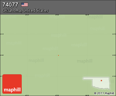 Savanna Style Map of ZIP Code 74077, single color outside