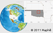 Physical Location Map of ZIP code 74085, highlighted country, highlighted state