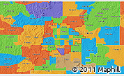Political 3D Map of ZIP codes starting with 741