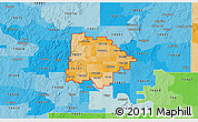 Political Shades 3D Map of ZIP codes starting with 741