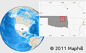 Shaded Relief Location Map of ZIP code 74104, highlighted country, highlighted state