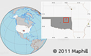 Gray Location Map of ZIP code 74106, highlighted country, highlighted state