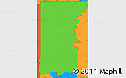 Political Simple Map of ZIP code 74106