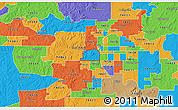 Political 3D Map of ZIP code 74107