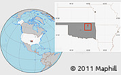Gray Location Map of ZIP code 74107, highlighted country, highlighted state