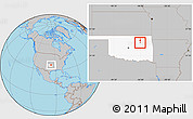 Gray Location Map of ZIP code 74107, highlighted state