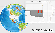Physical Location Map of ZIP code 74108, highlighted country, highlighted state