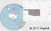 Gray Location Map of ZIP code 74112, highlighted country, highlighted state, hill shading