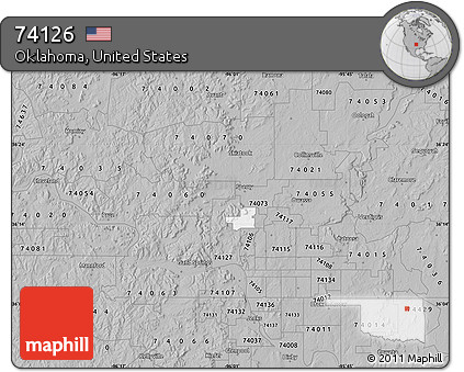 Gray Map of ZIP Code 74126