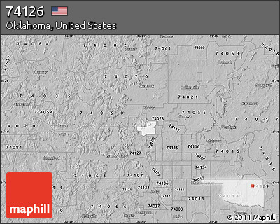 Gray Map of ZIP Code 74126