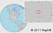 Gray Location Map of ZIP code 74127