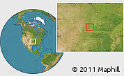 Satellite Location Map of ZIP code 74127