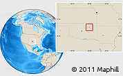 Shaded Relief Location Map of ZIP code 74127