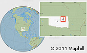 Savanna Style Location Map of ZIP code 74130, highlighted county, highlighted state, hill shading