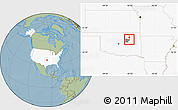 Savanna Style Location Map of ZIP code 74131, highlighted country, highlighted county, hill shading