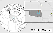 Blank Location Map of ZIP code 74133, highlighted country, highlighted state