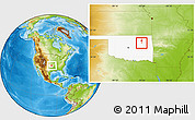Physical Location Map of ZIP code 74133, highlighted state