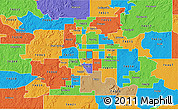 Political 3D Map of ZIP code 74135