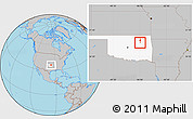 Gray Location Map of ZIP code 74136, highlighted state