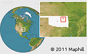 Satellite Location Map of ZIP code 74137, highlighted state